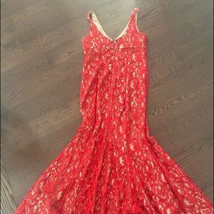 BCBG floral/lace gown size 10